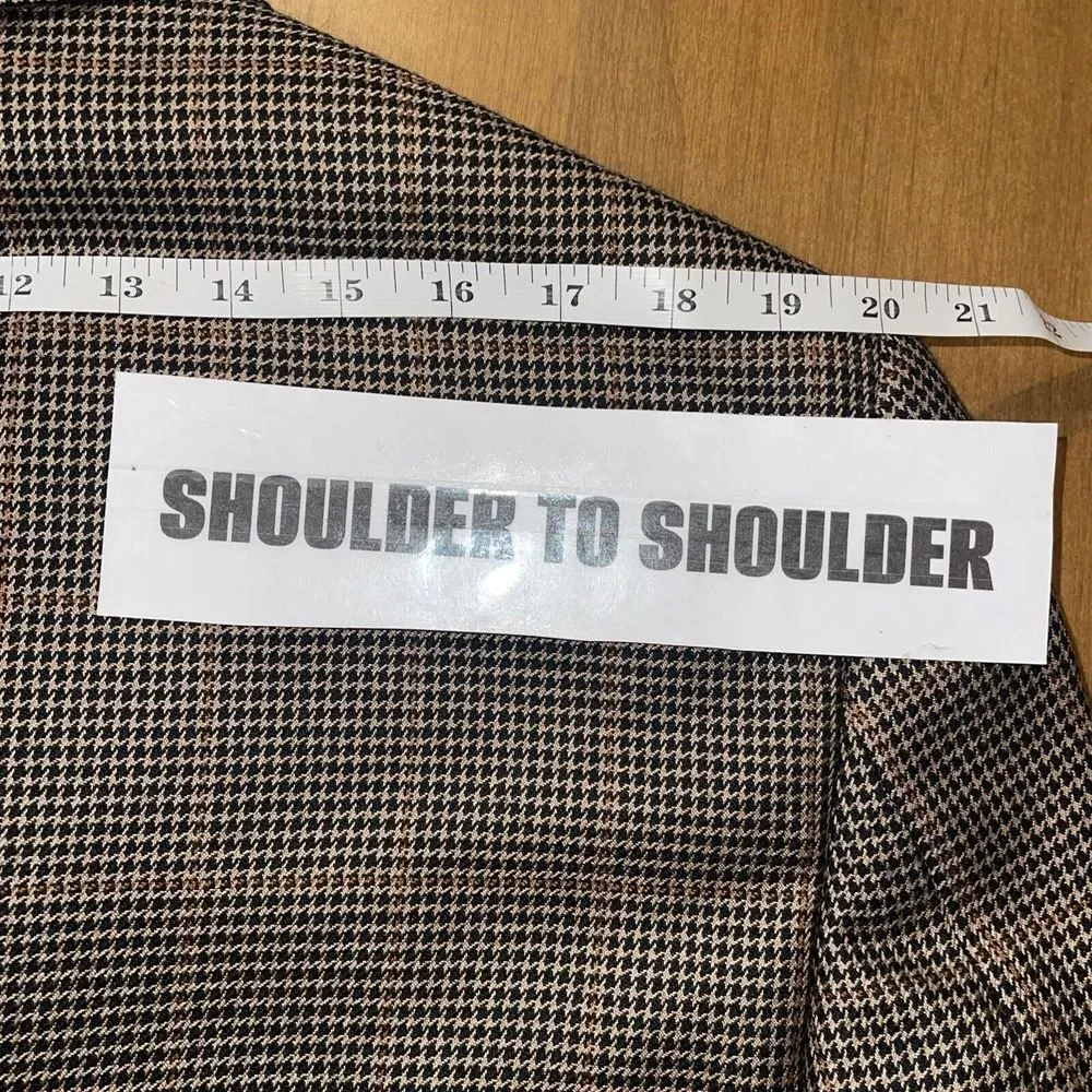 Jos‎ A Bank Blazer Men 42R 55% Silk 45% Camel Hair Houndstooth Windowpane